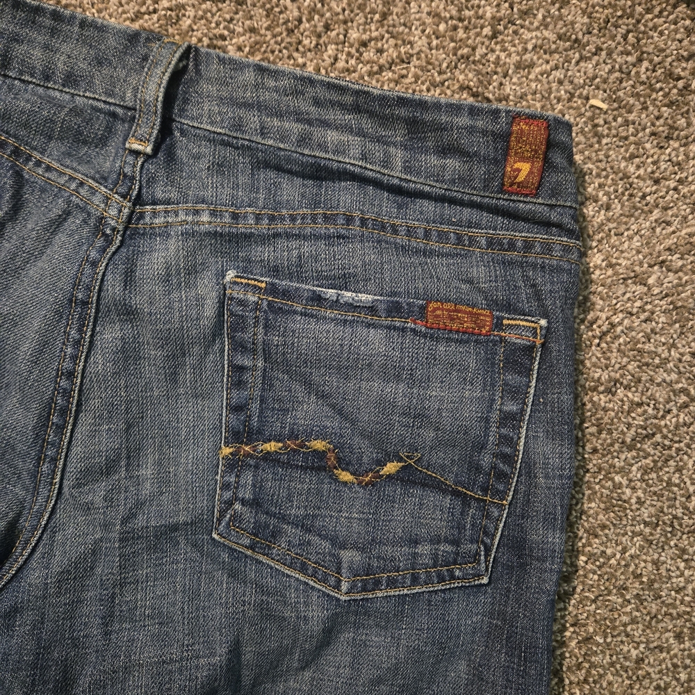 7 For All Mankind Dark Blue Denim Jeans - Picture 4 of 5